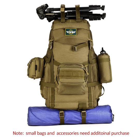 60l men's military tactical nylon backpack multifunctional outdoor rucksack - product image