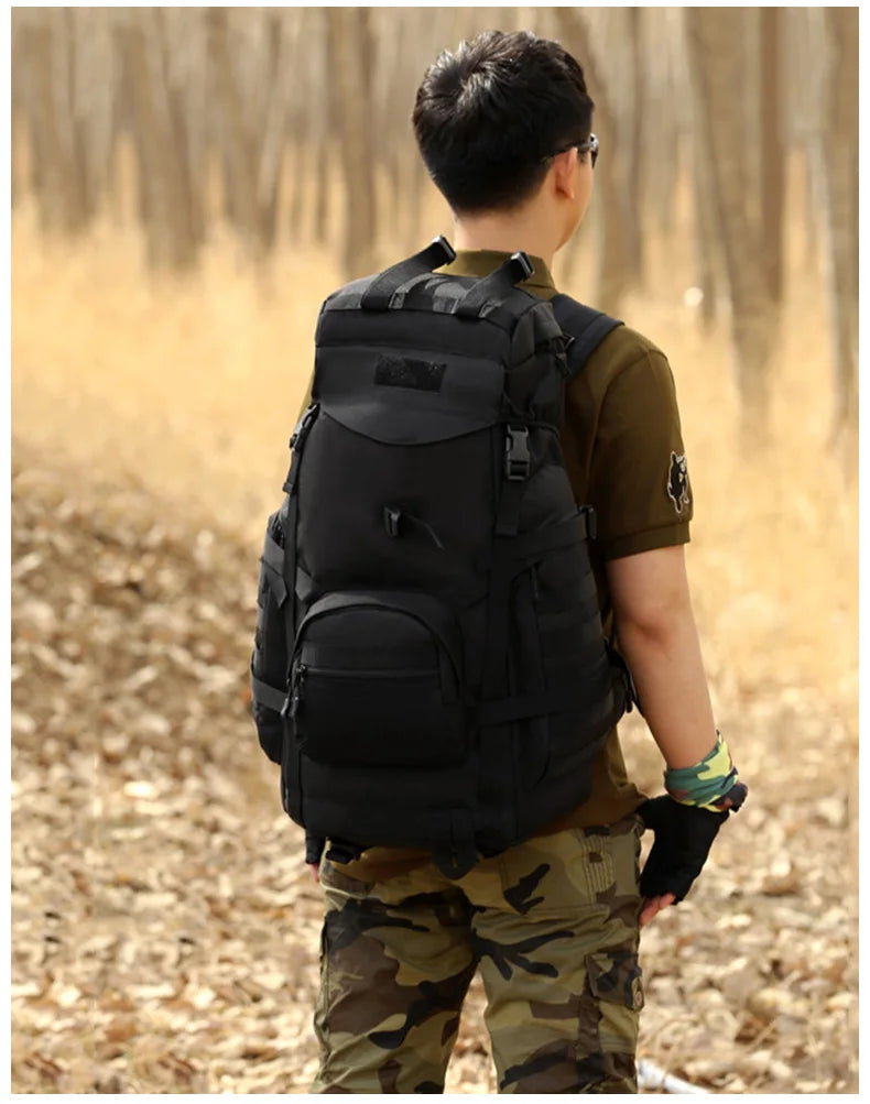 60l men's military tactical nylon backpack multifunctional outdoor rucksack - product image
