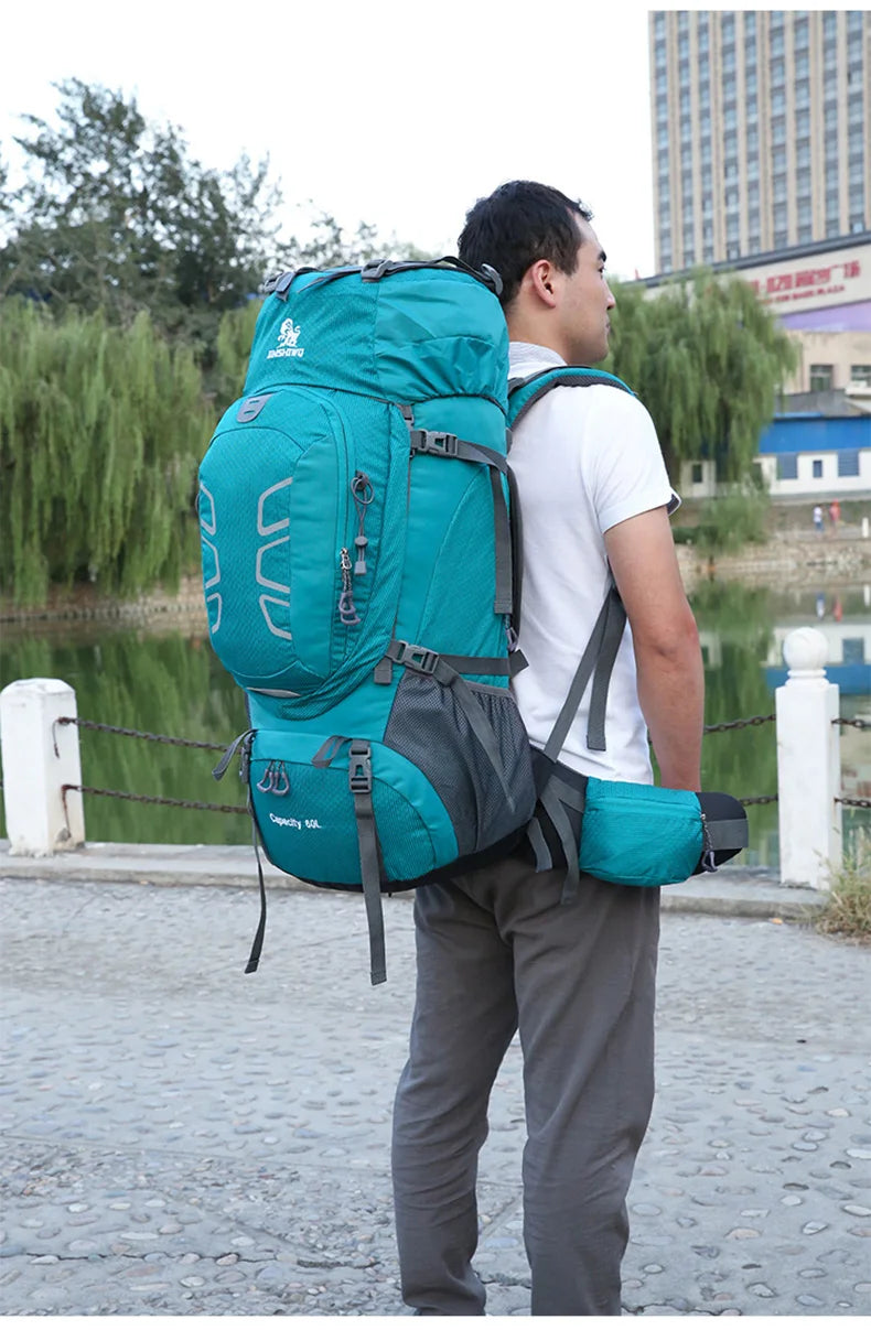 60l oxford mountaineering backpack with reflective stripe and detachable system - product image