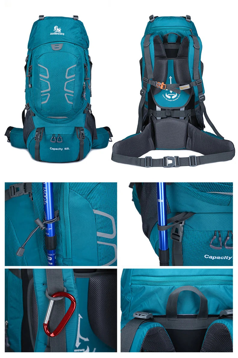 60l oxford mountaineering backpack with reflective stripe and detachable system - product image