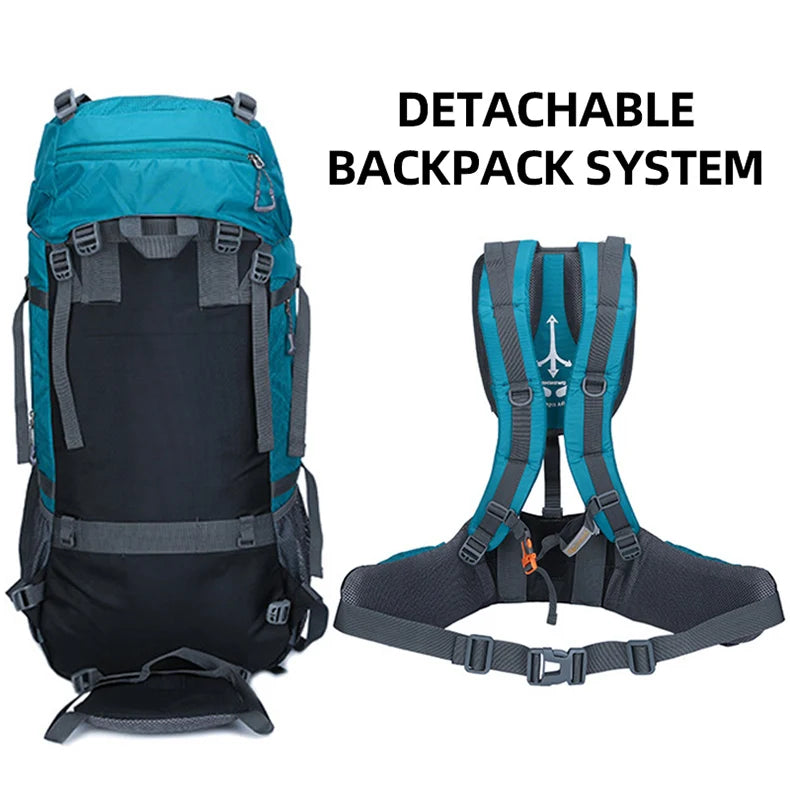 60l oxford mountaineering backpack with reflective stripe and detachable system - product image