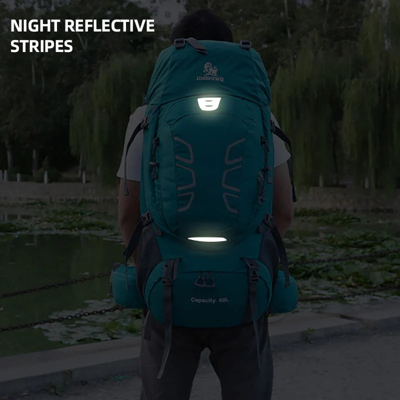 60l oxford mountaineering backpack with reflective stripe and detachable system - product image