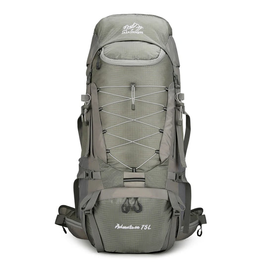 75l large capacity camping backpack with detachable stand and rain cover - product image
