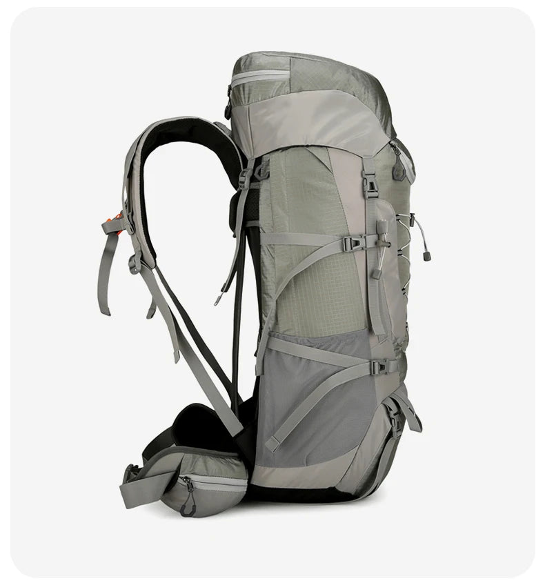 75l large capacity camping backpack with detachable stand and rain cover - product image