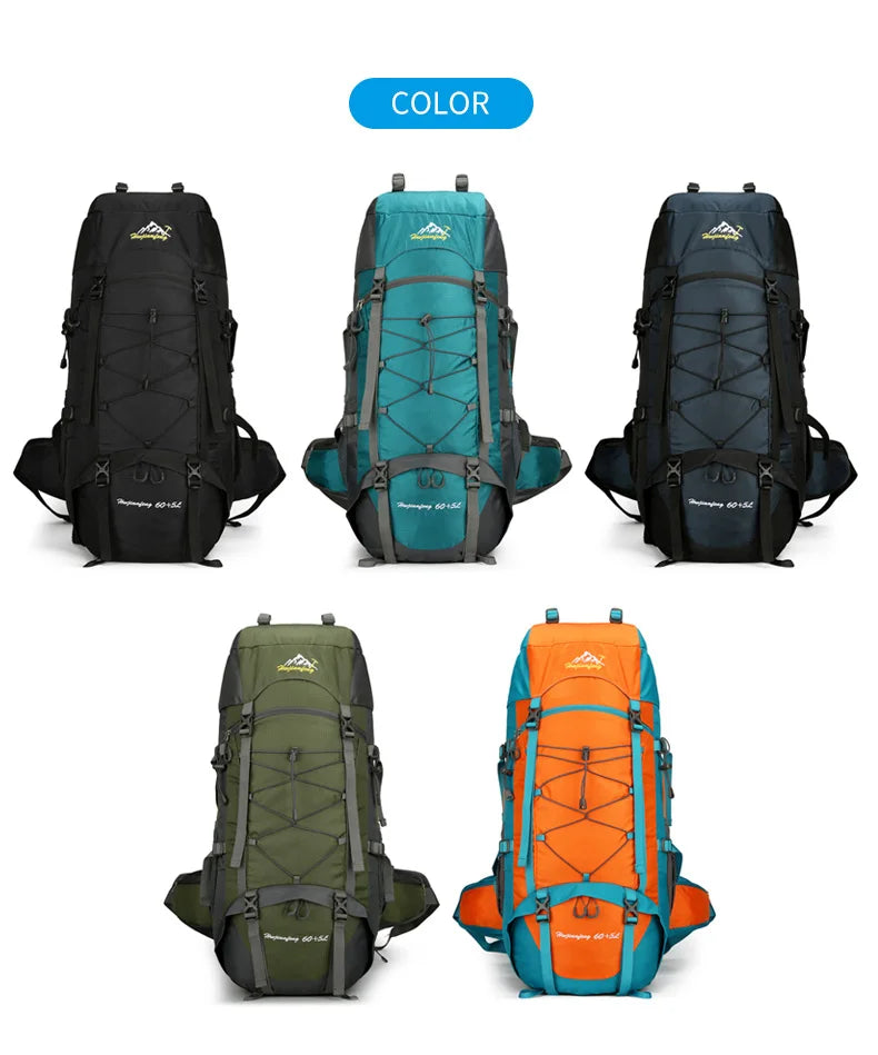 80l softback large capacity camping backpack with shoe compartment, oxford - product image