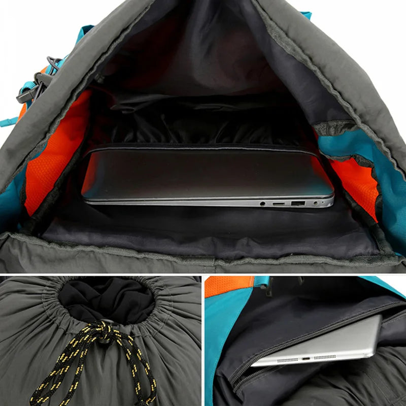 80l softback large capacity camping backpack with shoe compartment, oxford - product image