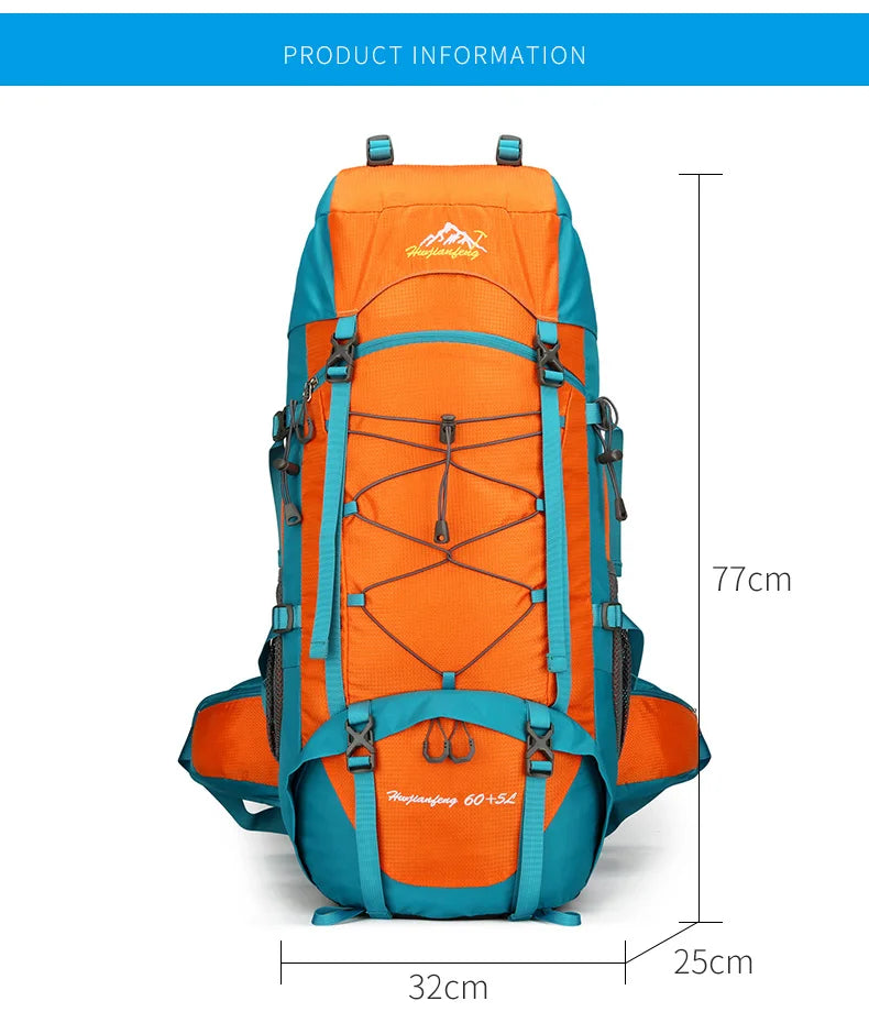 80l softback large capacity camping backpack with shoe compartment, oxford - product image