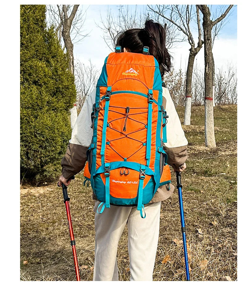 80l softback large capacity camping backpack with shoe compartment, oxford - product image