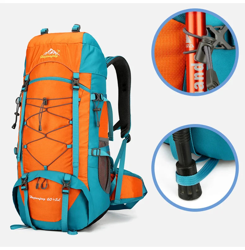 80l softback large capacity camping backpack with shoe compartment, oxford - product image