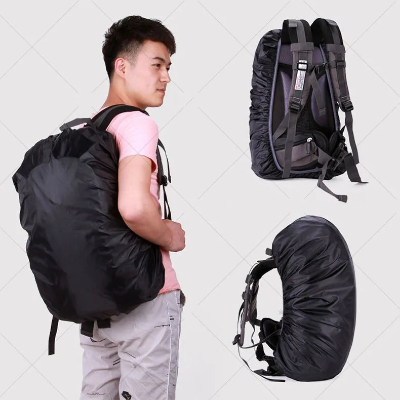90l-120l waterproof nylon backpack rain cover with adjustable elastic rim - product image