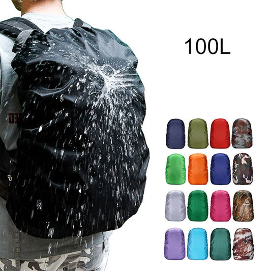 90l-120l waterproof nylon backpack rain cover with adjustable elastic rim - product image
