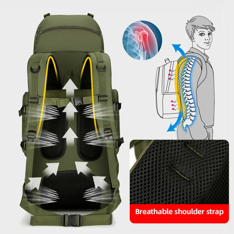 90l softback tactical molle climbing mountaineering backpack with oxford material - product image