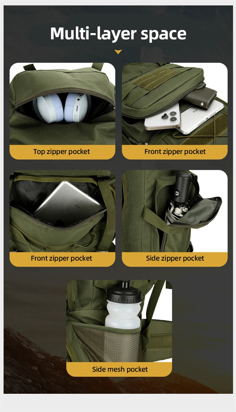 90l softback tactical molle climbing mountaineering backpack with oxford material - product image