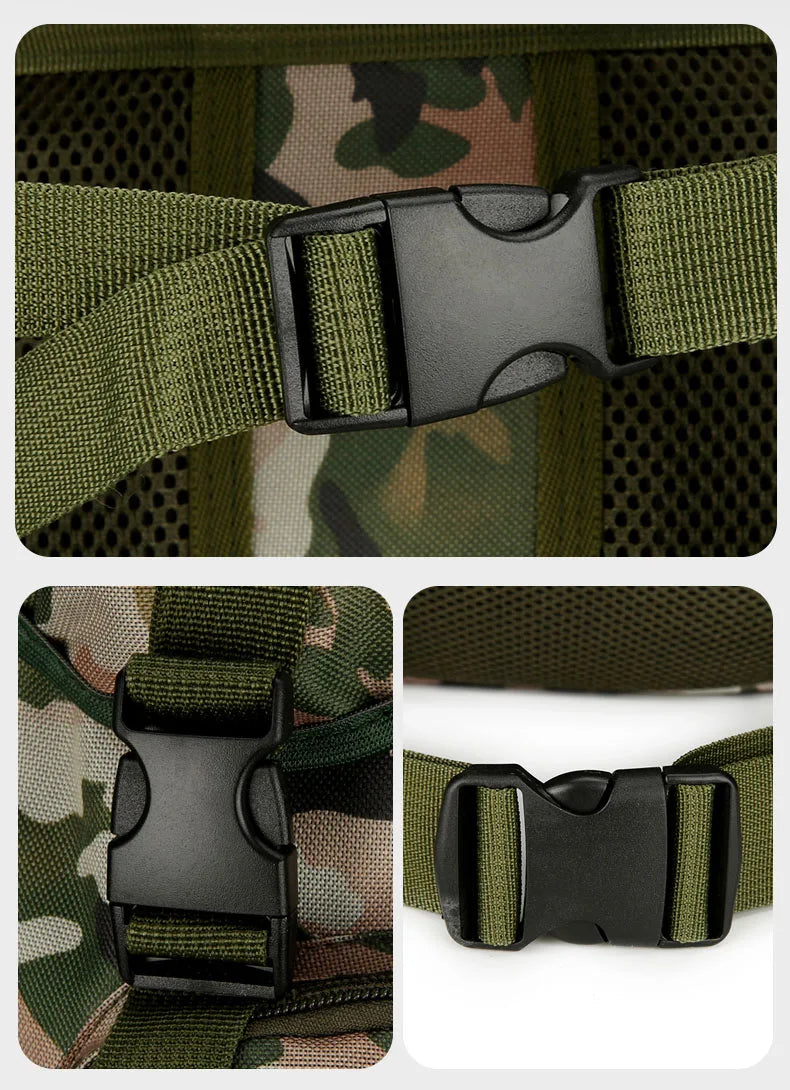 90l waterproof nylon tactical hiking camping backpack with multiple pockets - product image