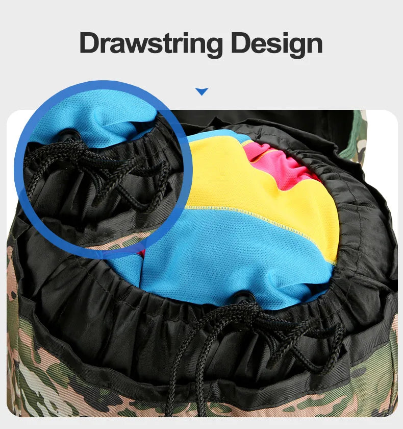 90l waterproof nylon tactical hiking camping backpack with multiple pockets - product image