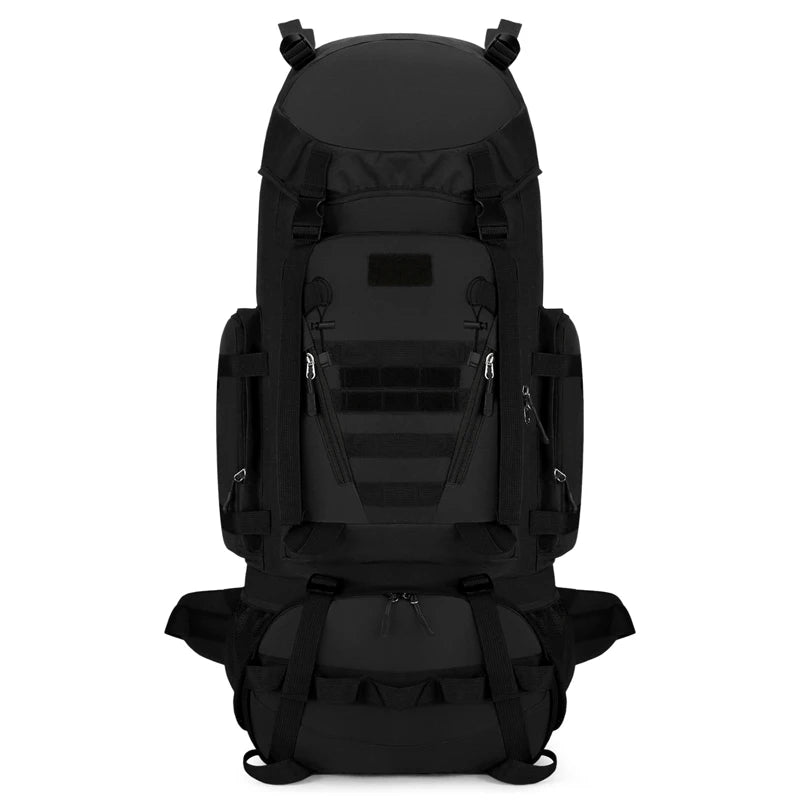 90l waterproof nylon tactical hiking camping backpack with multiple pockets - product image