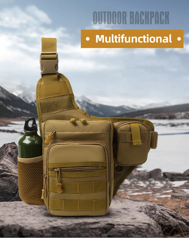 Camping climbing nylon chest pouch molle system multi-compartment waist fanny pack - product image