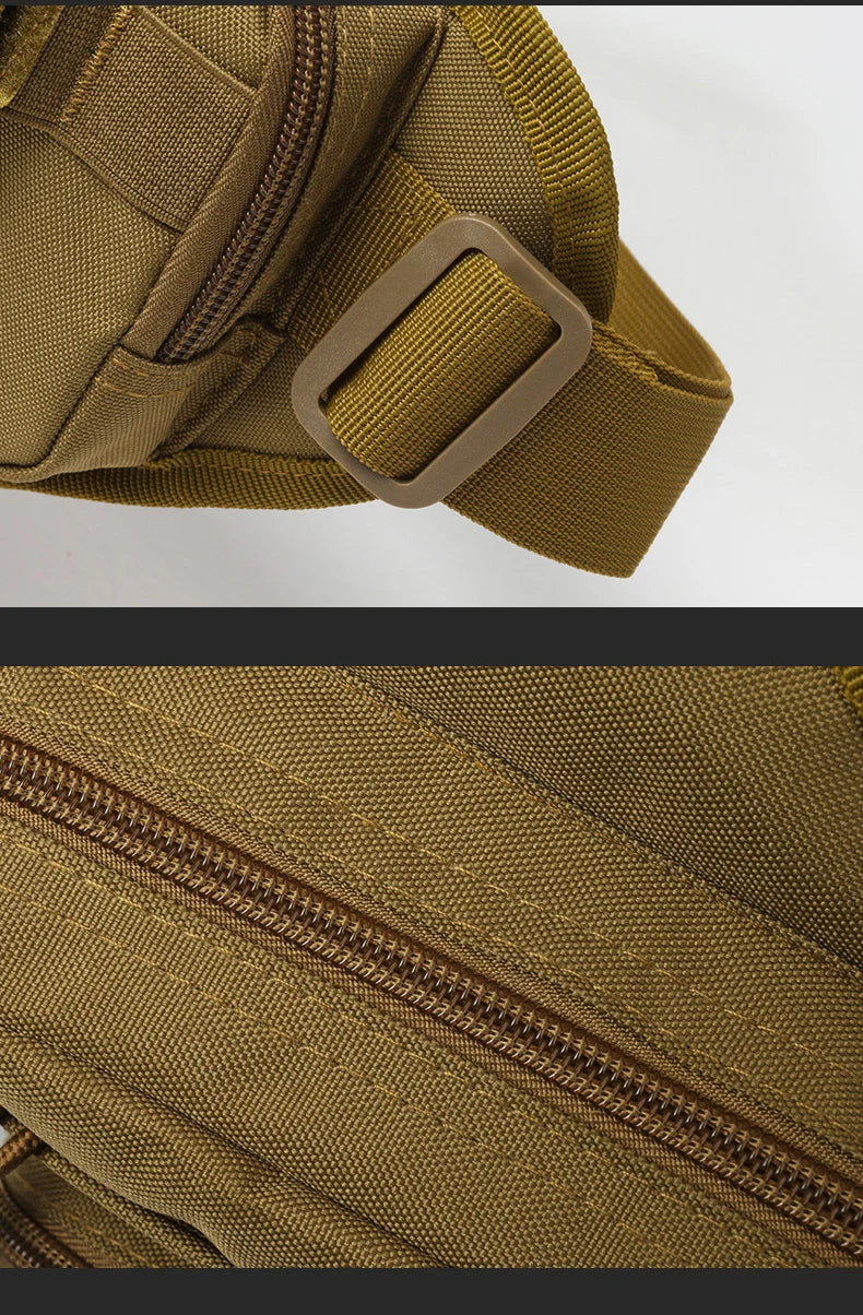 Camping climbing nylon chest pouch molle system multi-compartment waist fanny pack - product image