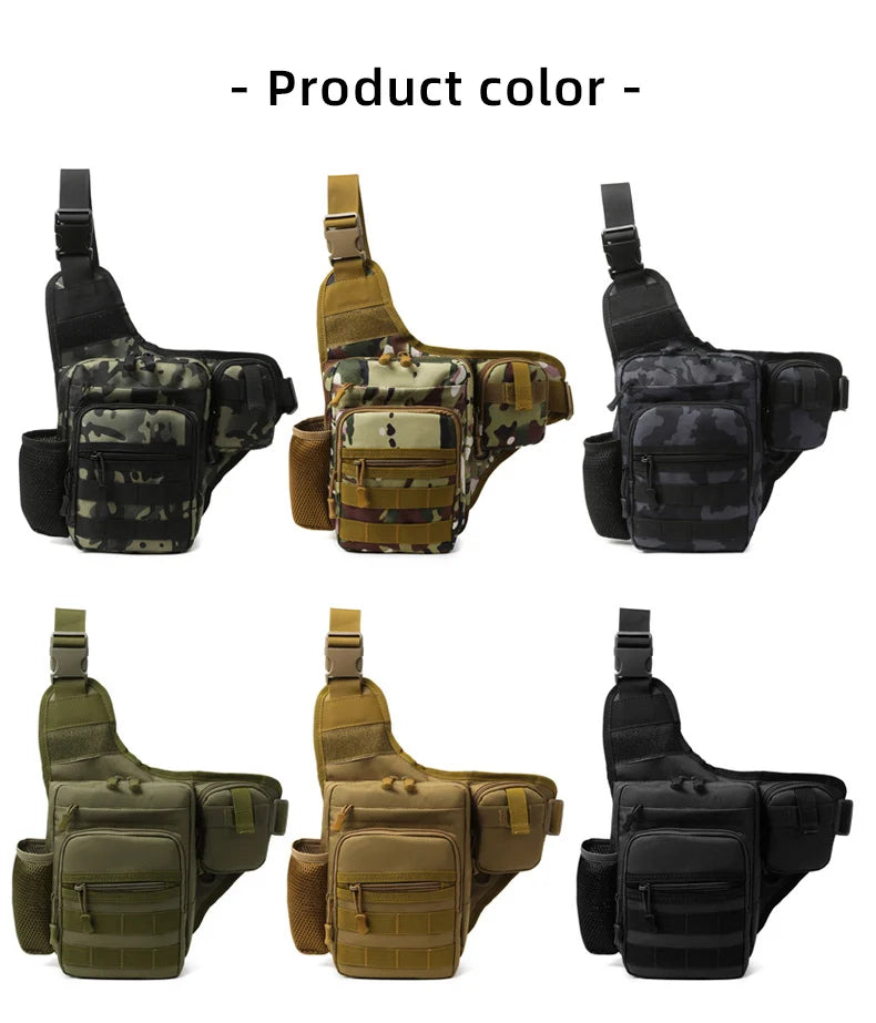 Camping climbing nylon chest pouch molle system multi-compartment waist fanny pack - product image