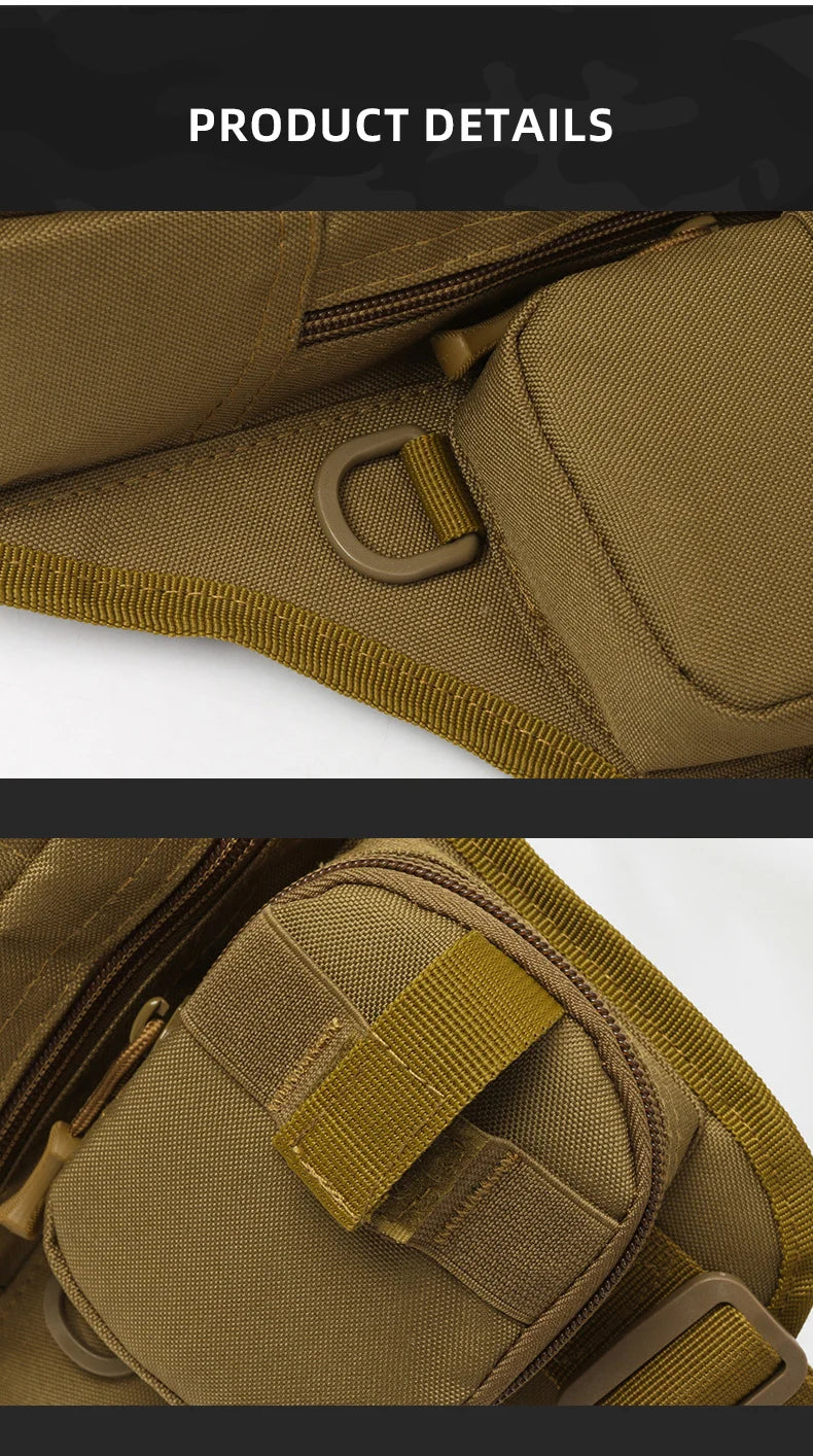 Camping climbing nylon chest pouch molle system multi-compartment waist fanny pack - product image