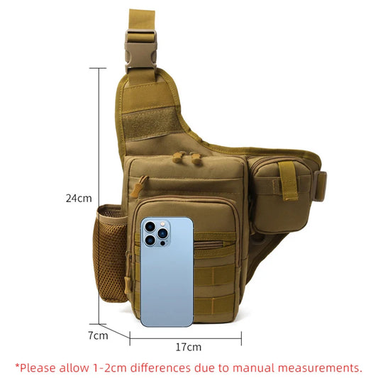 Camping climbing nylon chest pouch molle system multi-compartment waist fanny pack - product image