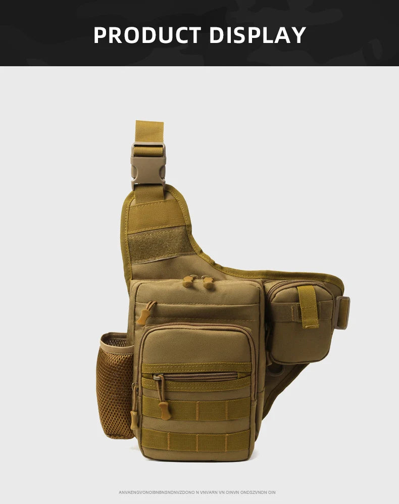 Camping climbing nylon chest pouch molle system multi-compartment waist fanny pack - product image