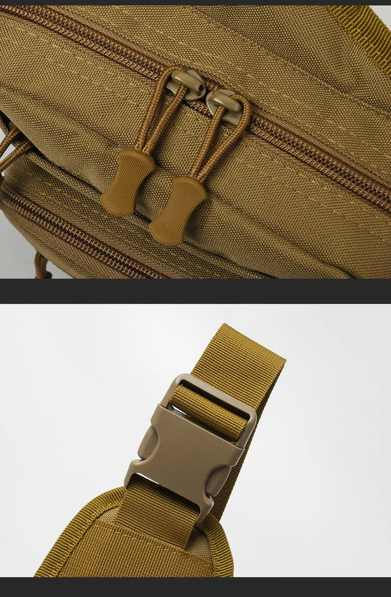 Camping climbing nylon chest pouch molle system multi-compartment waist fanny pack - product image