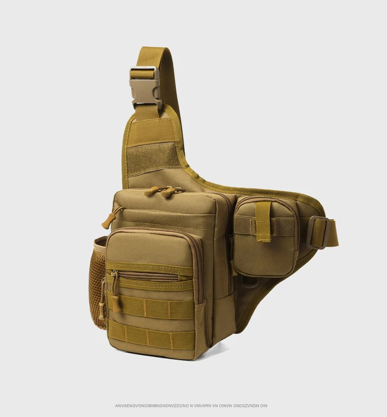 Camping climbing nylon chest pouch molle system multi-compartment waist fanny pack - product image