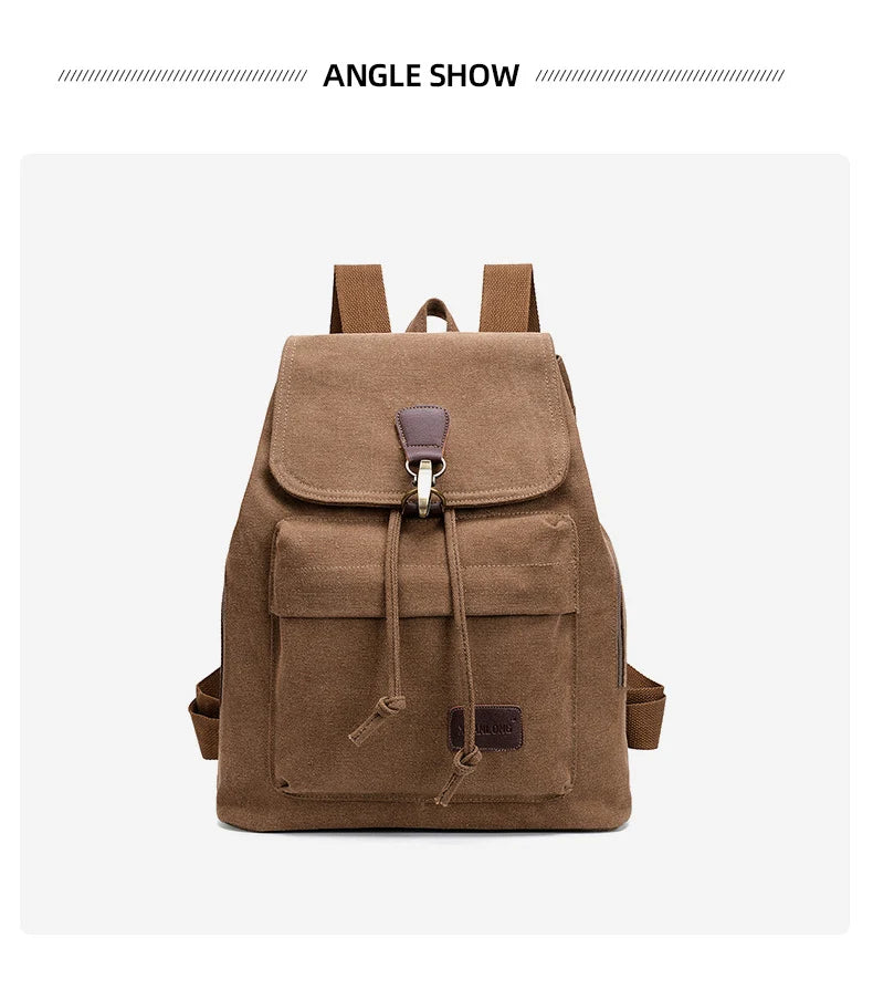 Canvas climbing backpack with laptop compartment and reinforced shoulder straps - product image