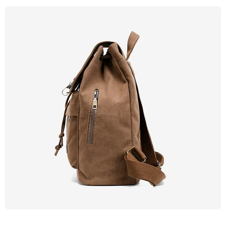 Canvas climbing backpack with laptop compartment and reinforced shoulder straps - product image