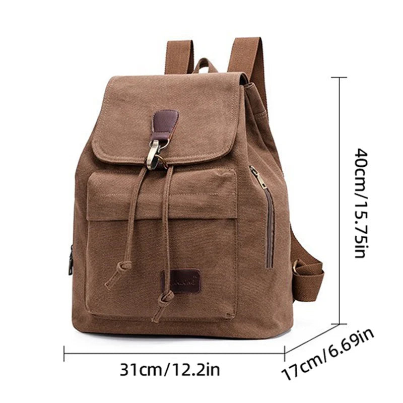 Canvas climbing backpack with laptop compartment and reinforced shoulder straps - product image