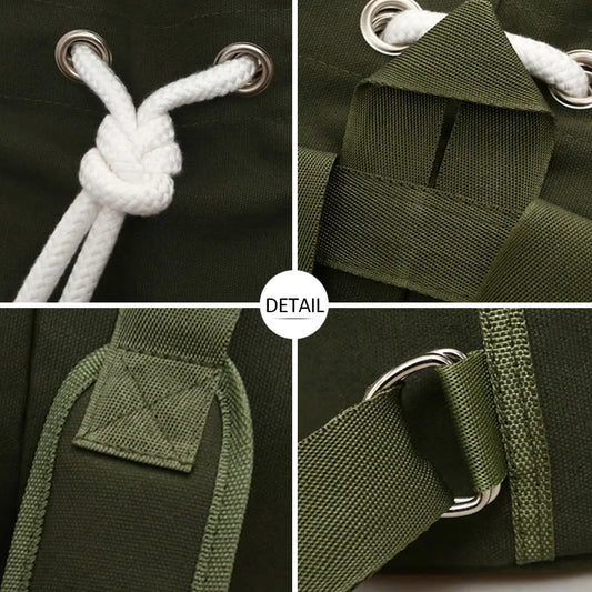 Canvas drawstring gym backpack for sports with large capacity - product image