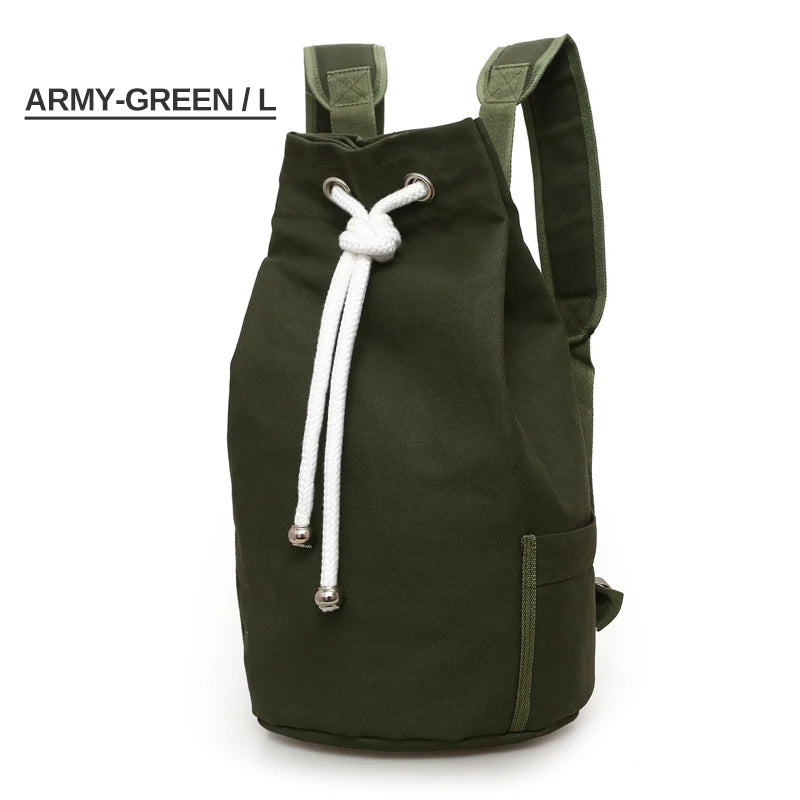 Canvas drawstring gym backpack for sports with large capacity - product image