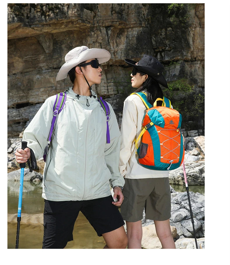Climbing backpack with large capacity reflective stripe and lightweight nylon - product image