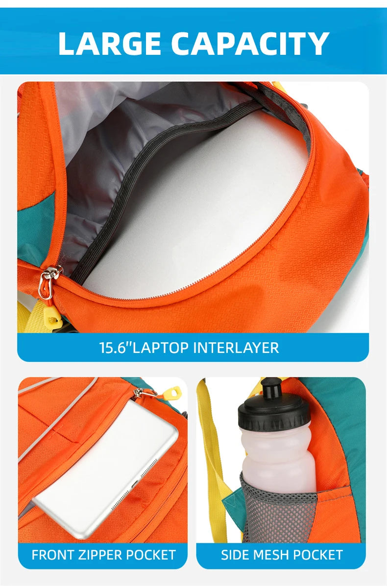 Climbing backpack with large capacity reflective stripe and lightweight nylon - product image