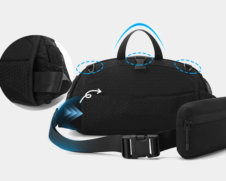 Climbing vest backpack nylon large storage reflective stripes detachable bag - product image