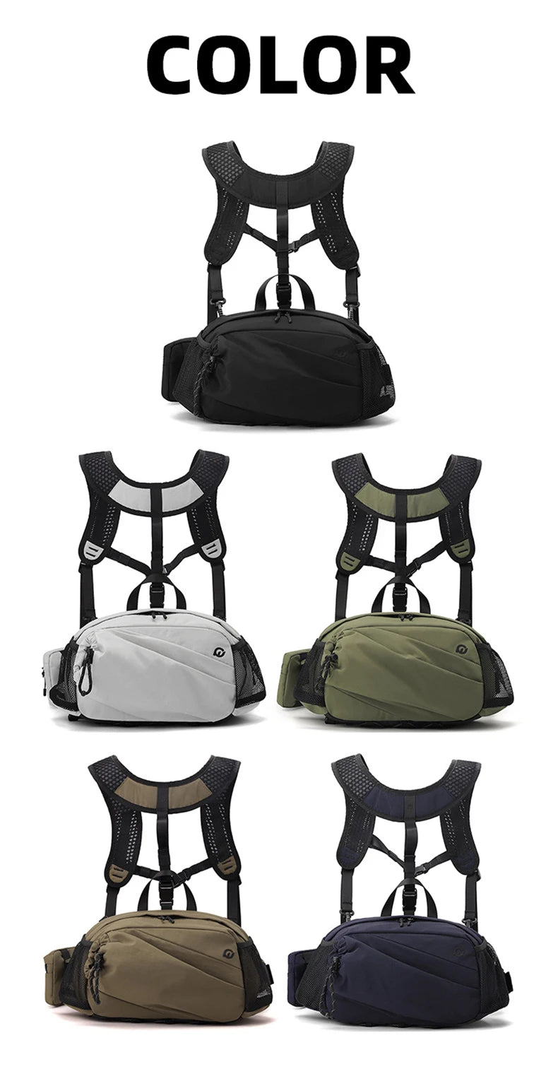 Climbing vest backpack nylon large storage reflective stripes detachable bag - product image