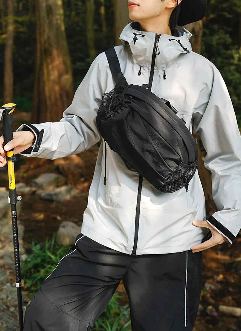 Climbing vest backpack nylon large storage reflective stripes detachable bag - product image