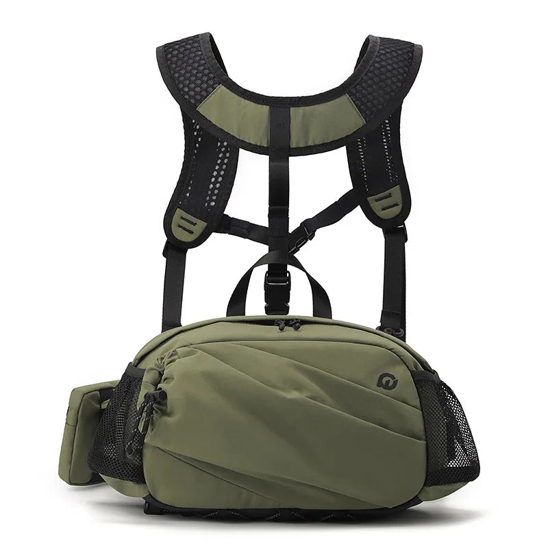 Climbing vest backpack nylon large storage reflective stripes detachable bag - product image