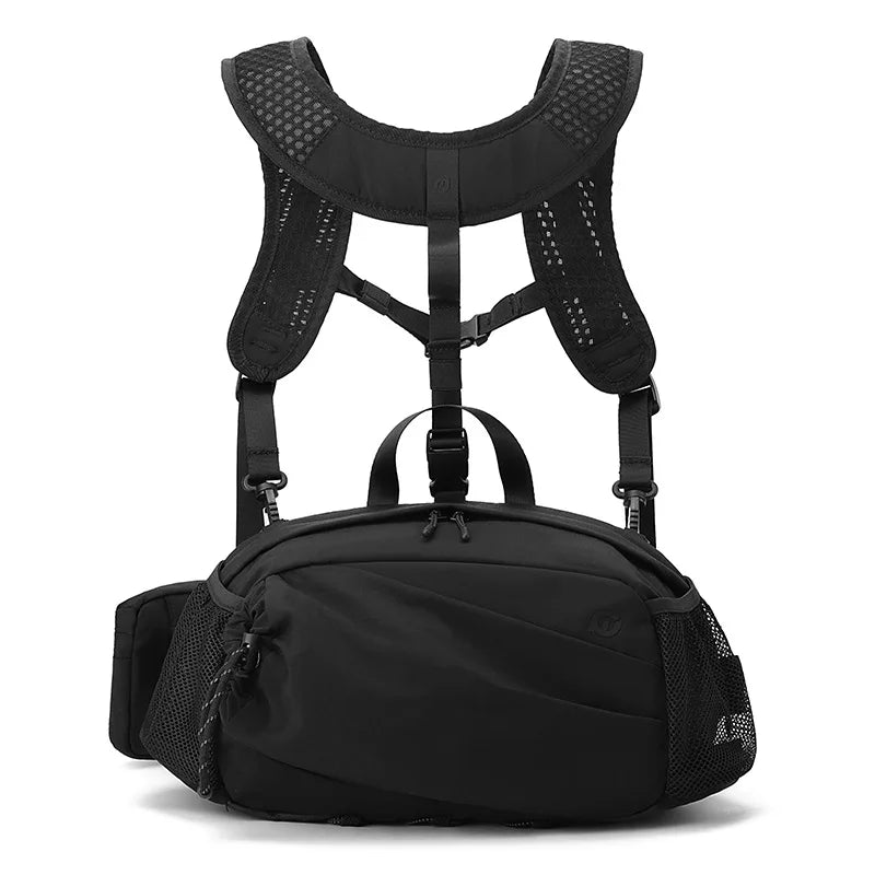 Climbing vest backpack nylon large storage reflective stripes detachable bag - product image