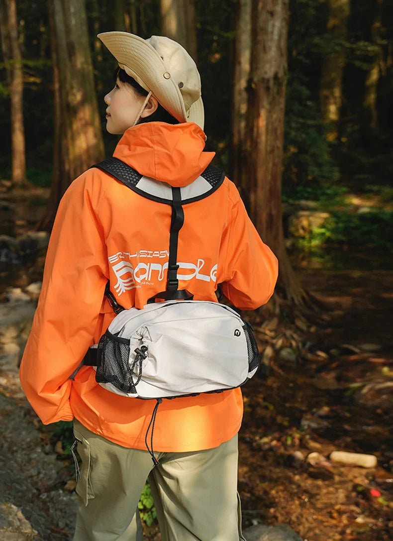 Climbing vest backpack nylon large storage reflective stripes detachable bag - product image