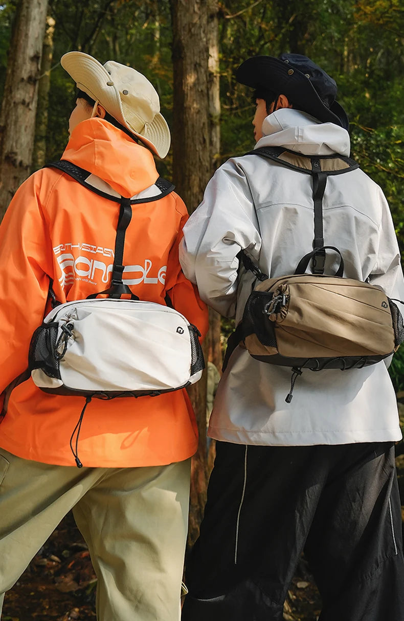 Climbing vest backpack nylon large storage reflective stripes detachable bag - product image