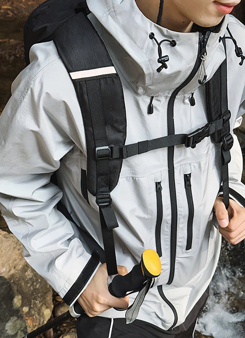 Climbing vest backpack nylon large storage reflective stripes detachable bag - product image