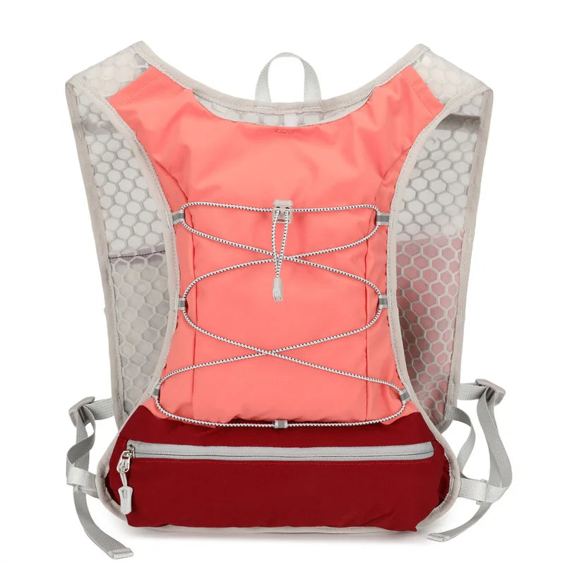 Cycling running hydration vest backpack with reflective strips and waist pockets - product image