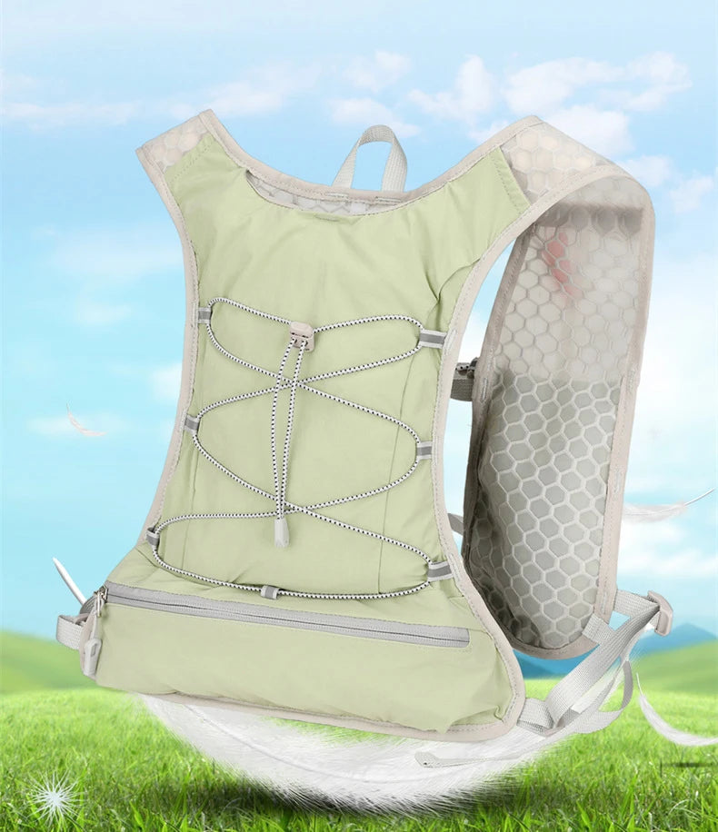 Cycling running hydration vest backpack with reflective strips and waist pockets - product image