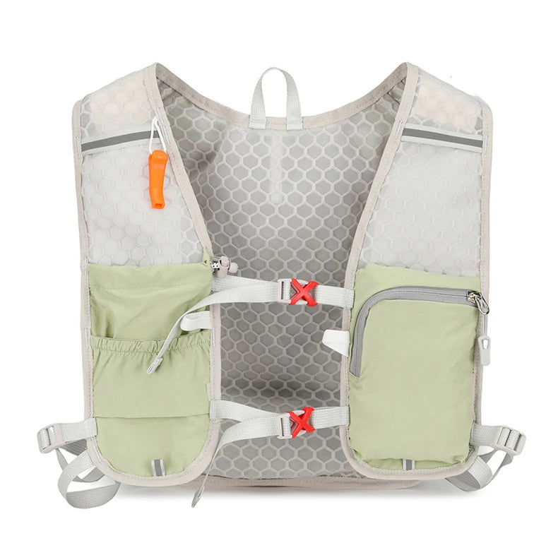 Cycling running hydration vest backpack with reflective strips and waist pockets - product image
