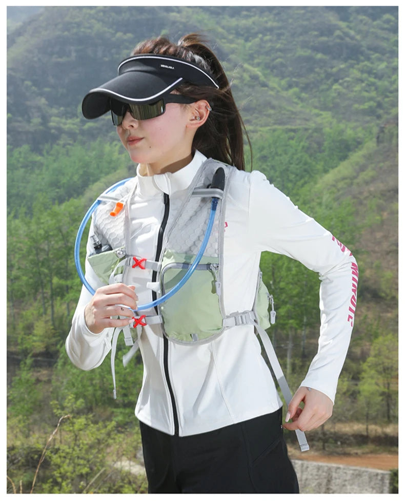 Cycling running hydration vest backpack with reflective strips and waist pockets - product image