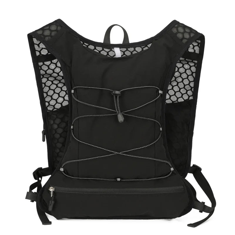 Cycling running hydration vest backpack with reflective strips and waist pockets - product image