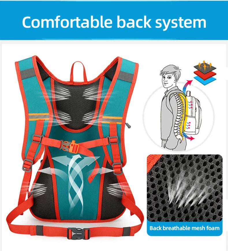 Cycling sport backpack with hydration system multilayer storage oxford nylon - product image