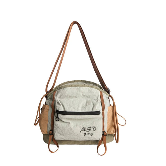 Drawstring nylon gym bag large capacity lightweight shoulder crossbody pack - product image